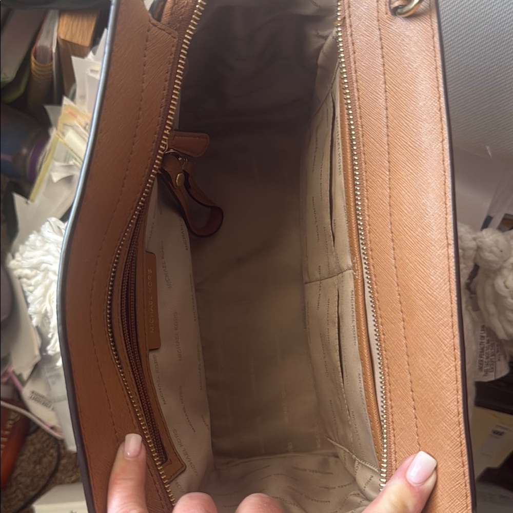 Michael Kors Brown Satchel with Perforated Design - Picture 4 of 13
